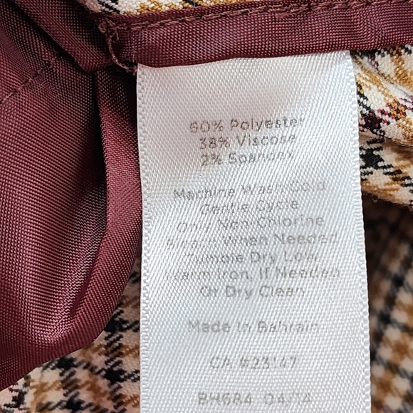 Talbots Women's Check Straight Leg Pants Academia - 6P - Picture 6 of 6